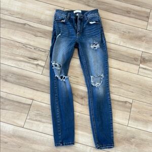 Studio Blue Skinny Jeans with Distressed Details